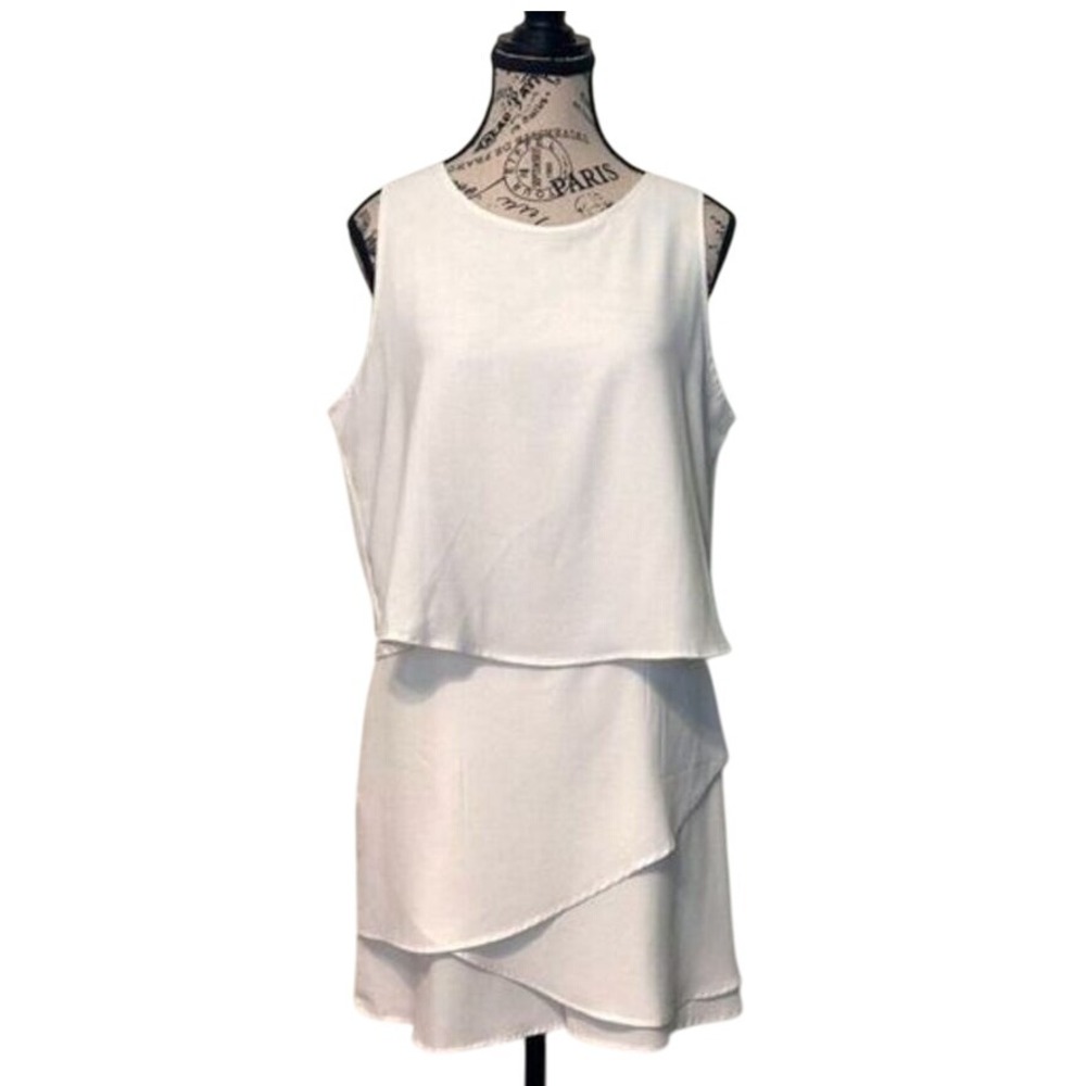 Sexy White‎ Layerd Romper | Sample | Large | NWT| SKU264